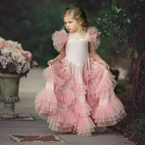 Dollcake light blue ruffle Pink sweetly in the trees Dress Gown Frock 4 6 10 12